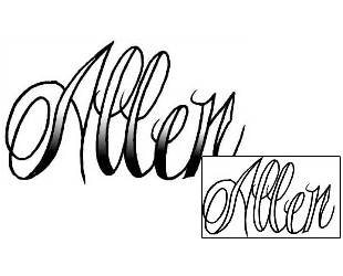 Picture of Allen Script Lettering Tattoo