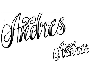 Picture of Andres Script Lettering Tattoo
