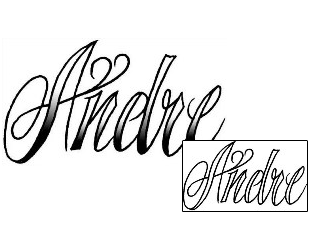 Picture of Andre Script Lettering Tattoo