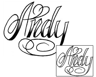 Picture of Andy Script Lettering Tattoo