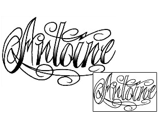 Picture of Antoine Script Lettering Tattoo