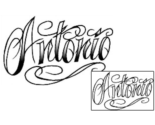 Picture of Antonio Script Lettering Tattoo