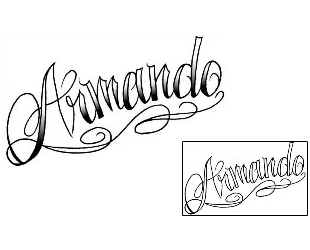 Picture of Armando Script Lettering Tattoo
