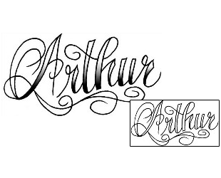 Picture of Arthur Script Lettering Tattoo