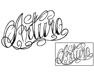 Picture of Arthuro Script Lettering Tattoo