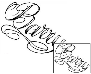 Lettering Tattoo Barry Script Lettering Tattoo