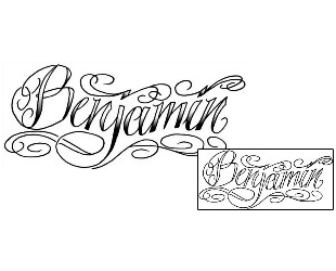 Lettering Tattoo Benjamin Script Lettering Tattoo