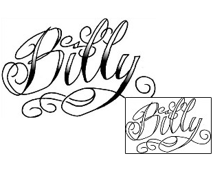 Picture of Billy Script Lettering Tattoo