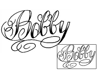 Picture of Bobby Script Lettering Tattoo