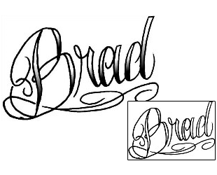 Picture of Brad Script Lettering Tattoo