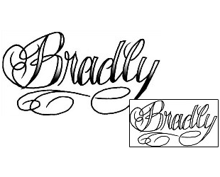 Picture of Bradly Script Lettering Tattoo
