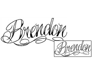 Picture of Brendon Script Lettering Tattoo