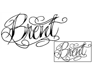 Picture of Brent Script Lettering Tattoo