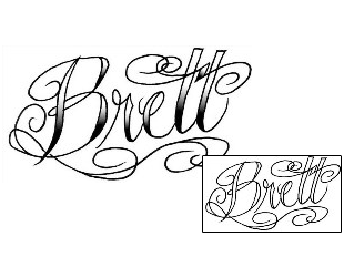 Picture of Brett Script Lettering Tattoo