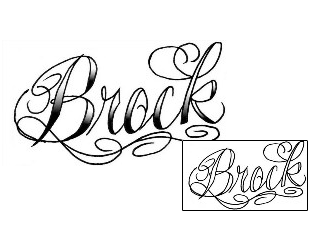 Lettering Tattoo Brock Script Lettering Tattoo