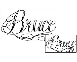 Picture of Bruce Script Lettering Tattoo