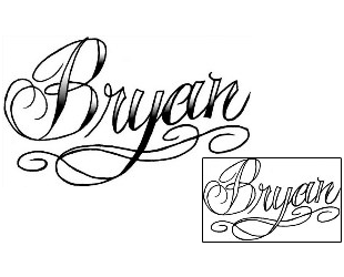 Lettering Tattoo Bryan Script Lettering Tattoo