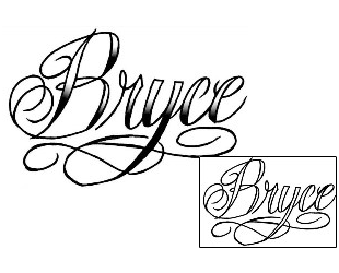 Picture of Bryce Script Lettering Tattoo