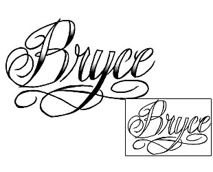 Lettering Tattoo Bryce Script Lettering Tattoo