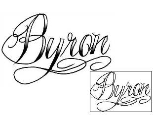 Picture of Bryon Script Lettering Tattoo