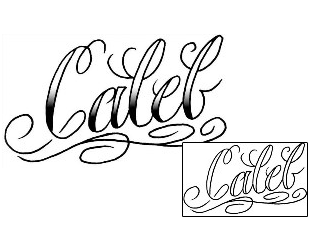 Picture of Caleb Script Lettering Tattoo