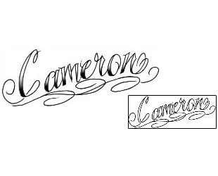 Picture of Cameron Script Lettering Tattoo