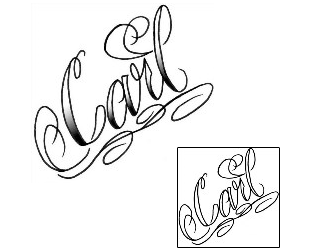 Picture of Carl Script Lettering Tattoo