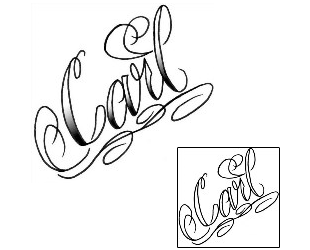 Lettering Tattoo Carl Script Lettering Tattoo