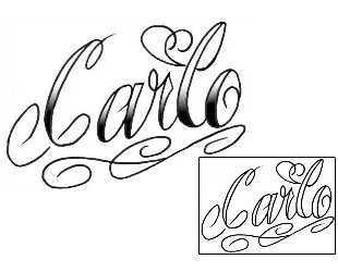 Picture of Carlo Script Lettering Tattoo