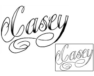Picture of Casey Script Lettering Tattoo