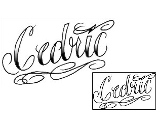 Picture of Cedric Script Lettering Tattoo