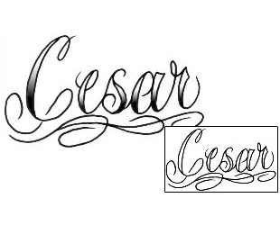 Picture of Cesar Script Lettering Tattoo