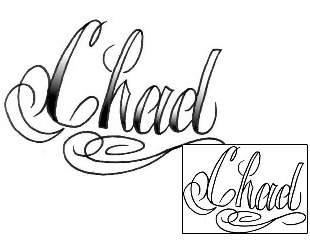Picture of Chad Script Lettering Tattoo