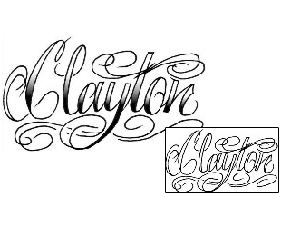 Picture of Clayton Script Lettering Tattoo