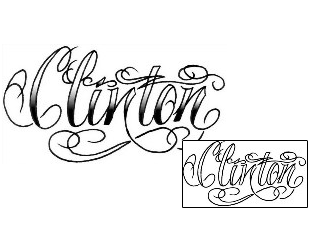 Picture of Clinton Script Lettering Tattoo