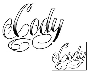 Picture of Cody Script Lettering Tattoo