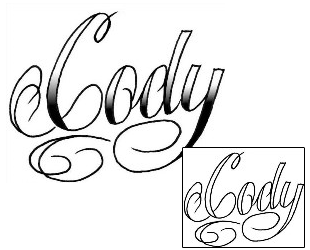 Lettering Tattoo Cody Script Lettering Tattoo