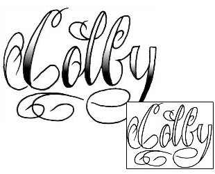 Picture of Colby Script Lettering Tattoo