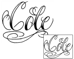 Picture of Cole Script Lettering Tattoo