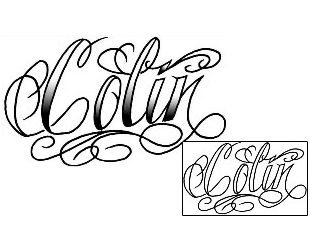 Picture of Colin Script Lettering Tattoo