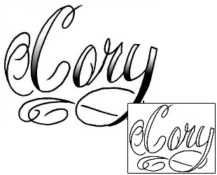 Picture of Cory Script Lettering Tattoo