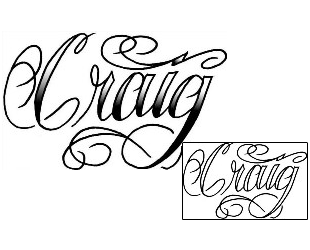 Picture of Craig Script Lettering Tattoo