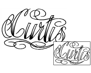 Picture of Curtis Script Lettering Tattoo