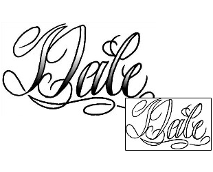 Picture of Dale Script Lettering Tattoo