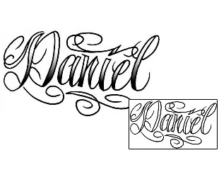 Picture of Daniel Script Lettering Tattoo