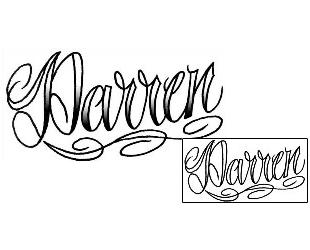 Lettering Tattoo Darren Script Lettering Tattoo