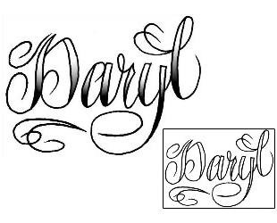 Lettering Tattoo Daryl Script Lettering Tattoo