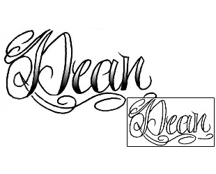 Picture of Dean Script Lettering Tattoo