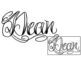 Lettering Tattoo Dean Script Lettering Tattoo