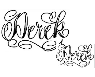 Lettering Tattoo Derek Script Lettering Tattoo